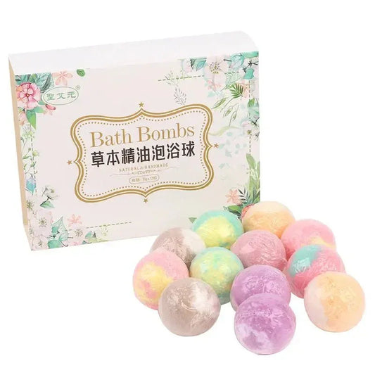 2pcs Mini Bath Bombs - Essential Oils for Dry Skin & Relaxation (Organic Gift) - Cindorium