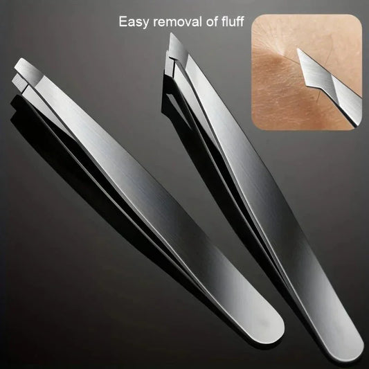 4 - Piece Professional Tweezers Set – Precision Stainless Steel for Eyebrow & Splinter Removal - Cindorium