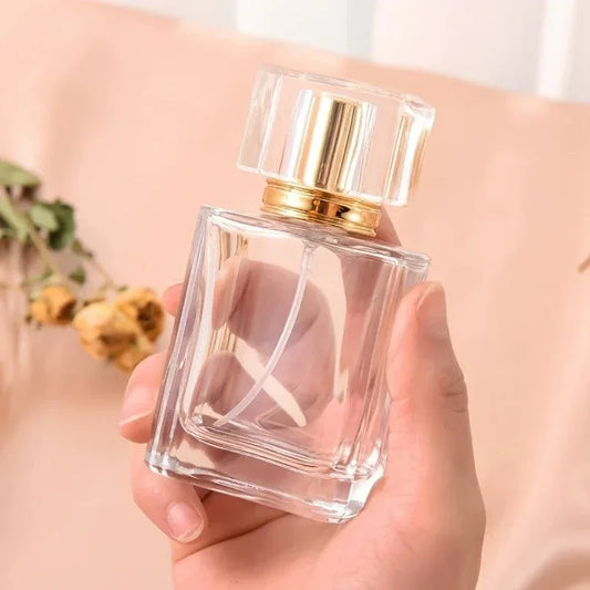 50ml Transparent Glass Perfume Bottle – Refillable & Portable Spray - Cindorium
