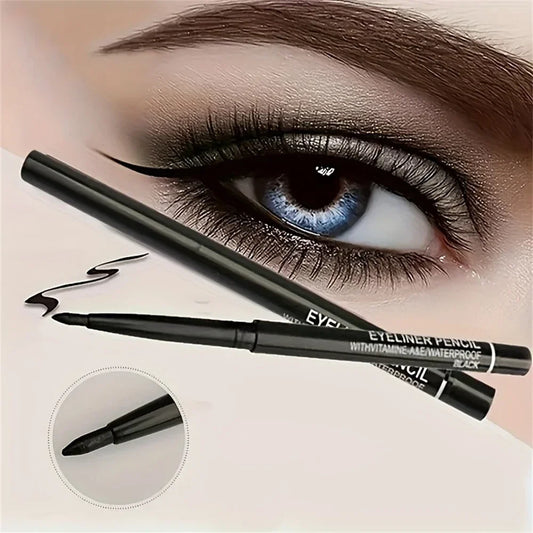3Pcs Waterproof & Sweat-Proof Black Eyeliner Pencil Combined Lasting Smudge-Proof Bold Eye Makeup Easy Glide Formula for Perfe Cindorium