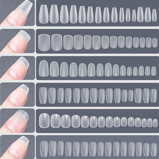 120pcs/bag Matte Press On Nail Tips Soft Full Cover False Nails Oval Almond Sculpted Fake Nail Cindorium