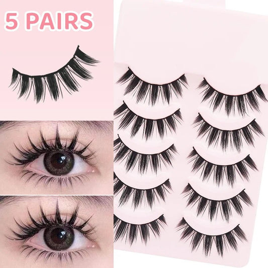 DINGSEN Manga Lashes – 5 Pairs Anime Wispy False Eyelashes - Cindorium