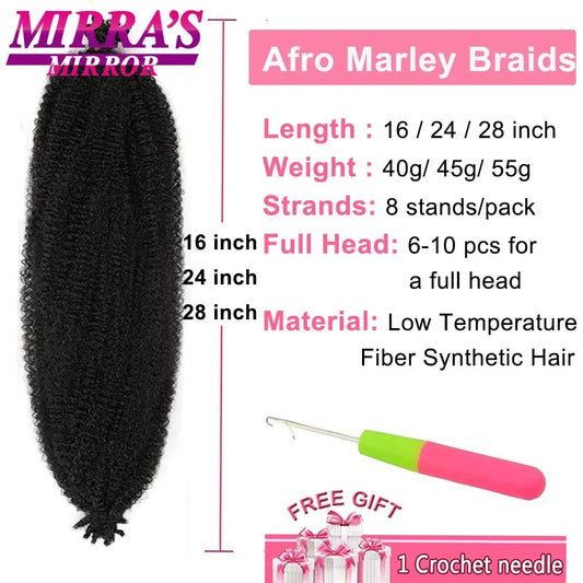 Springy Afro Twist Hair – Pre - Separated Synthetic Kinky Twist Extensions for Faux Locs & Marley Braids - Cindorium