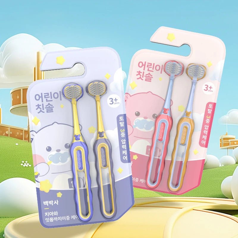 2 - pcs Children's Toothbrush - Three - sided Soft Bristle - Cindorium