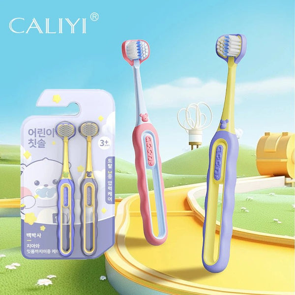 2 - pcs Children's Toothbrush - Three - sided Soft Bristle - Cindorium