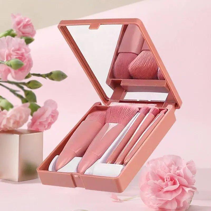 makeup brushes with mirror box - Cindorium