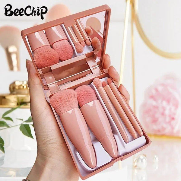 makeup brushes with mirror box - Cindorium