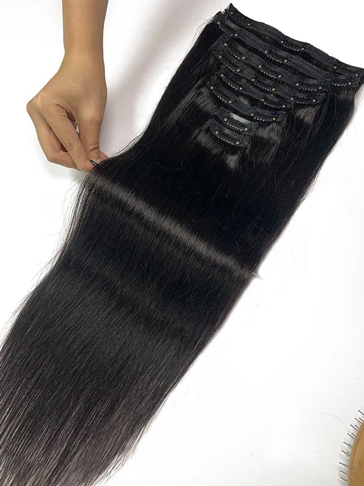 Straight Clip In Hair Extension -Human Hair - Cindorium