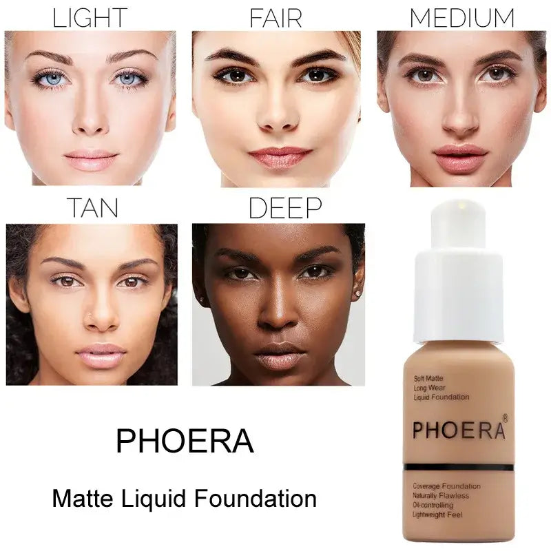 PHOERA Liquid Foundation 30ml - Oil-control Concealer Set - Cindorium