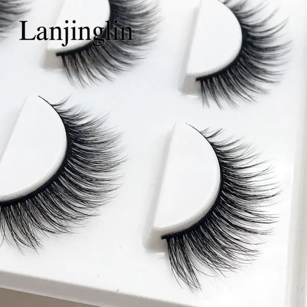 Natural 3D Mink False Eyelashes - 3 Pairs - Cindorium