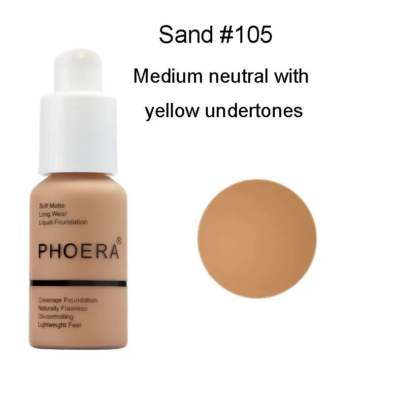 PHOERA Liquid Foundation 30ml - Oil-control Concealer Set - Cindorium