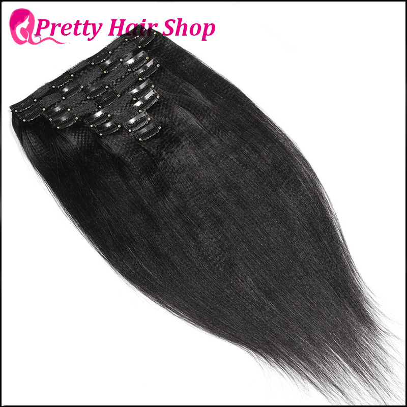 Peruvian Light Yaki Straight Clips In Human Hair Extensions - Cindorium