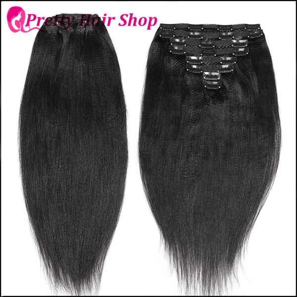 Peruvian Light Yaki Straight Clips In Human Hair Extensions - Cindorium