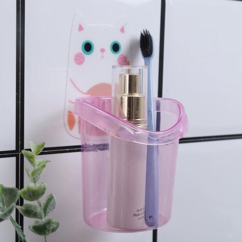 Punch-Free Bathroom Vanity Toothbrush Case Storage Rack - Cindorium