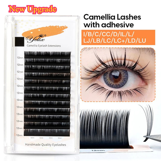 Yelix Camellia Lash Extensions – Soft Natural Multi‑Curl Tray