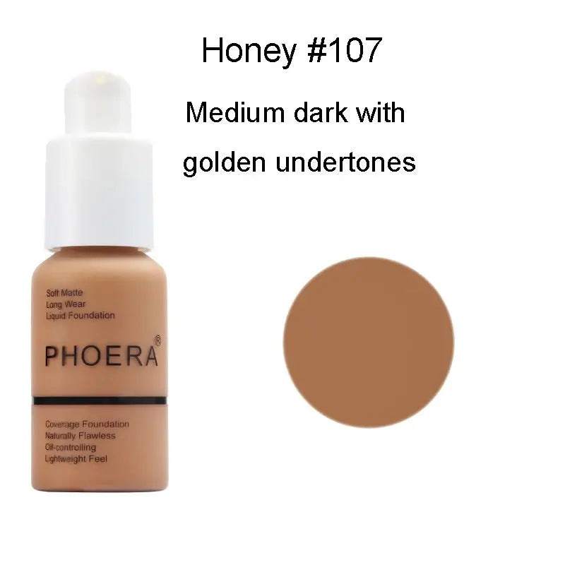 PHOERA Liquid Foundation 30ml - Oil-control Concealer Set - Cindorium