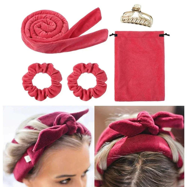 Heatless Curling Rod Headband- Hair Curlers Ribbon - Cindorium