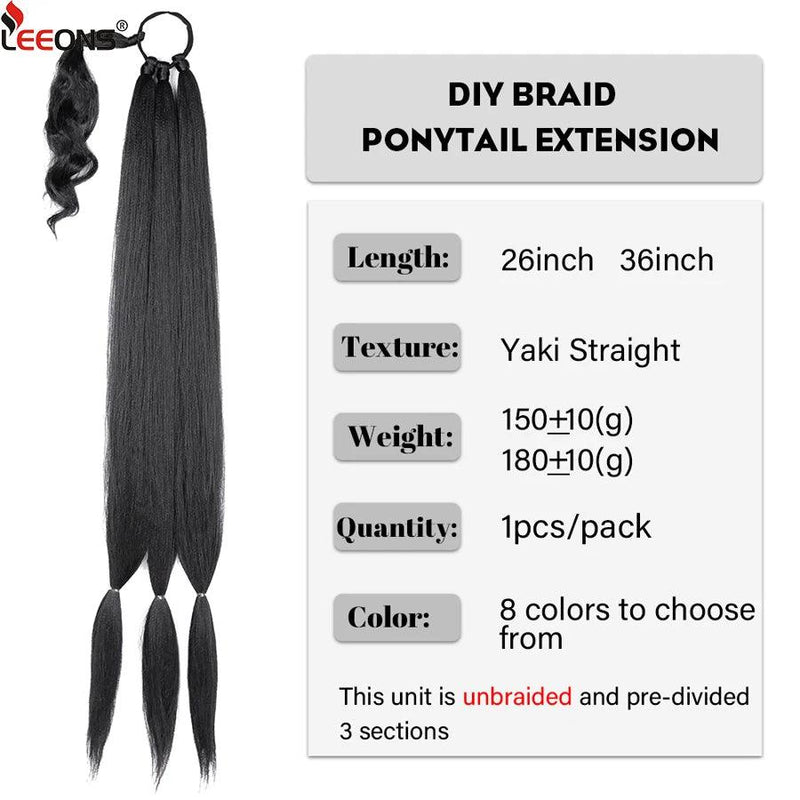 Long Synthetic Braided Ponytail Extension - Cindorium