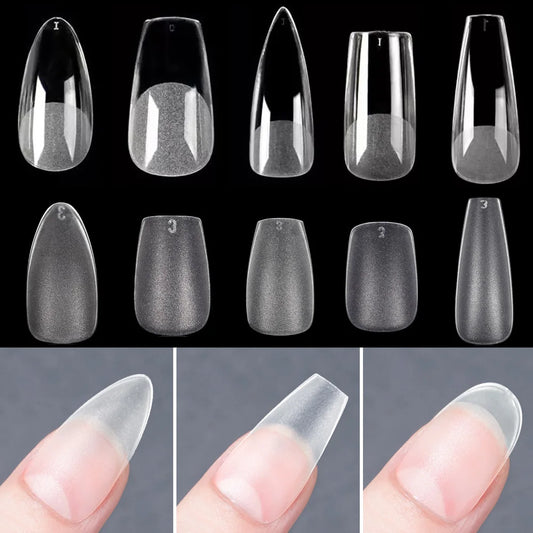 120pcs/bag Matte Press On Nail Tips Soft Full Cover False Nails Oval Almond Sculpted Fake Nail  Cindorium