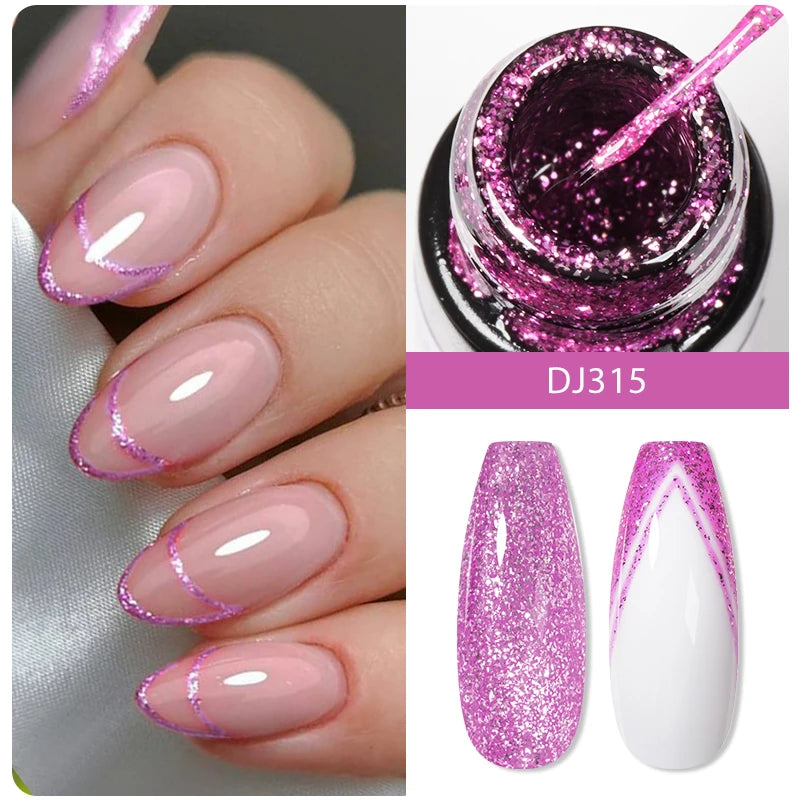 MEET ACROSS Metallic 5ml Nail Art Gel Polish - Cindorium