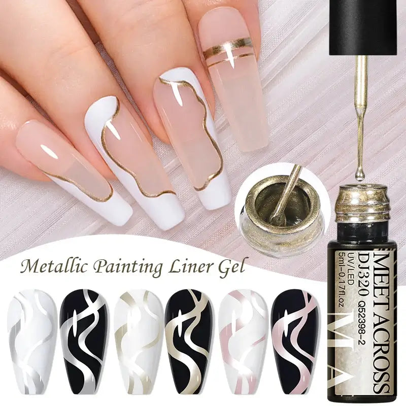 MEET ACROSS Metallic 5ml Nail Art Gel Polish - Cindorium