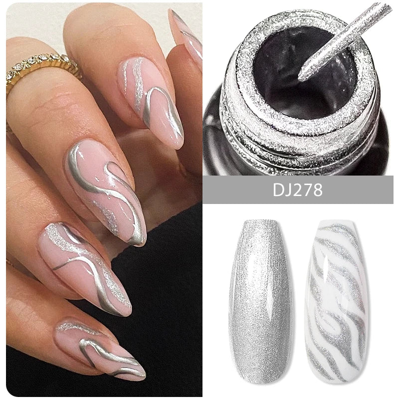 MEET ACROSS Metallic 5ml Nail Art Gel Polish - Cindorium