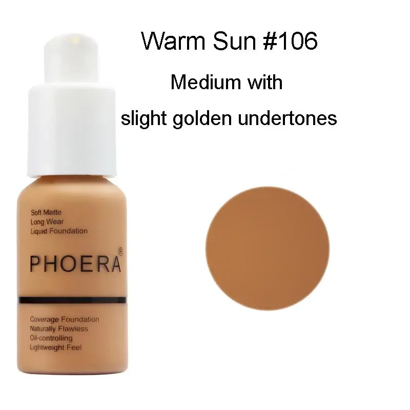 PHOERA Liquid Foundation 30ml - Oil-control Concealer Set - Cindorium