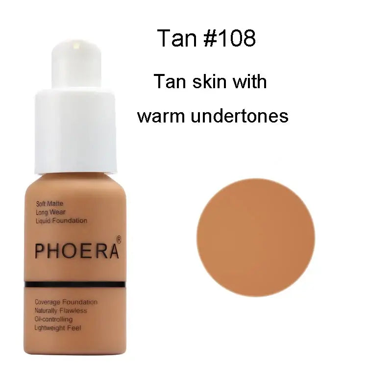 PHOERA Liquid Foundation 30ml - Oil-control Concealer Set - Cindorium