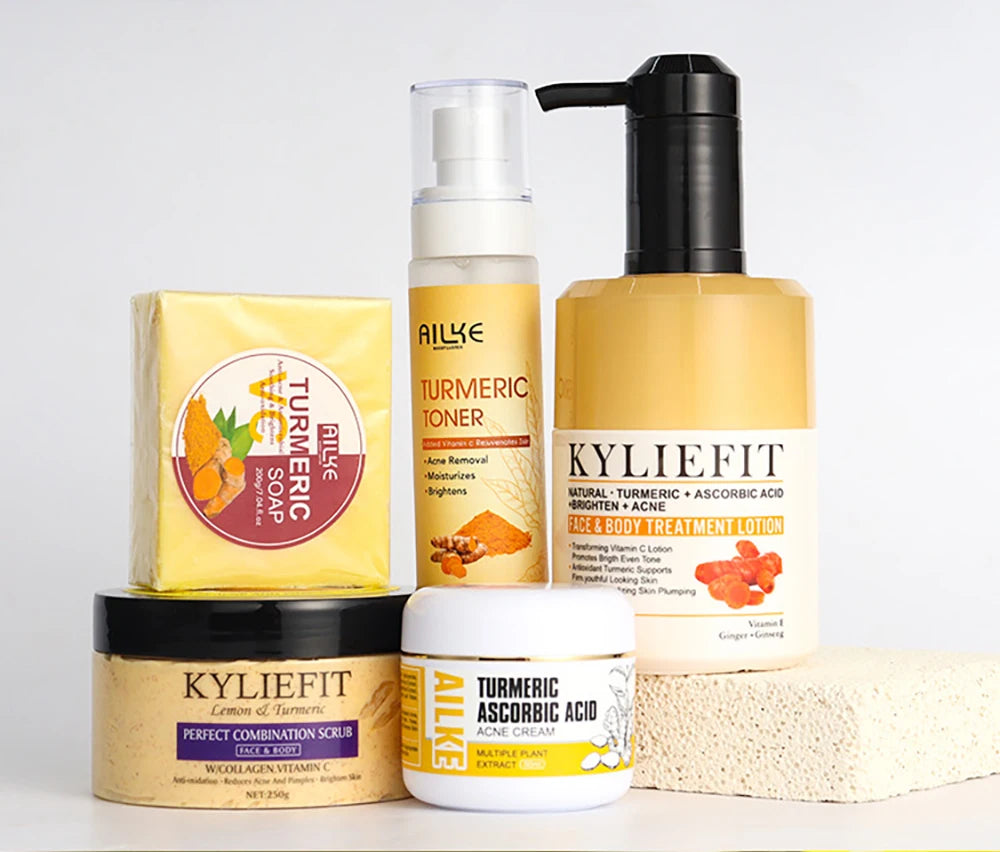 AILKE Organic Turmeric Skin Care Set – Brightens, Clears & Evens Tone AILKE Official Store
