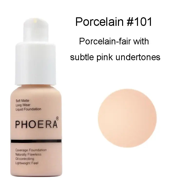 PHOERA Liquid Foundation 30ml - Oil-control Concealer Set - Cindorium