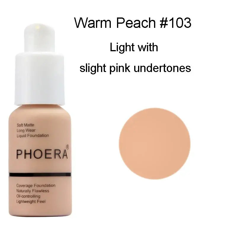 PHOERA Liquid Foundation 30ml - Oil-control Concealer Set - Cindorium