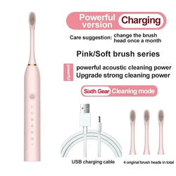 Electric Ultrasonic Toothbrush – Six-Speed, USB Charging - Cindorium