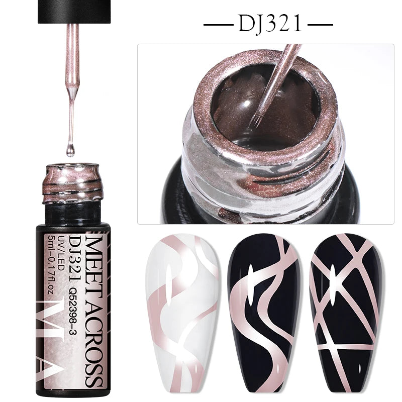 MEET ACROSS Metallic 5ml Nail Art Gel Polish - Cindorium