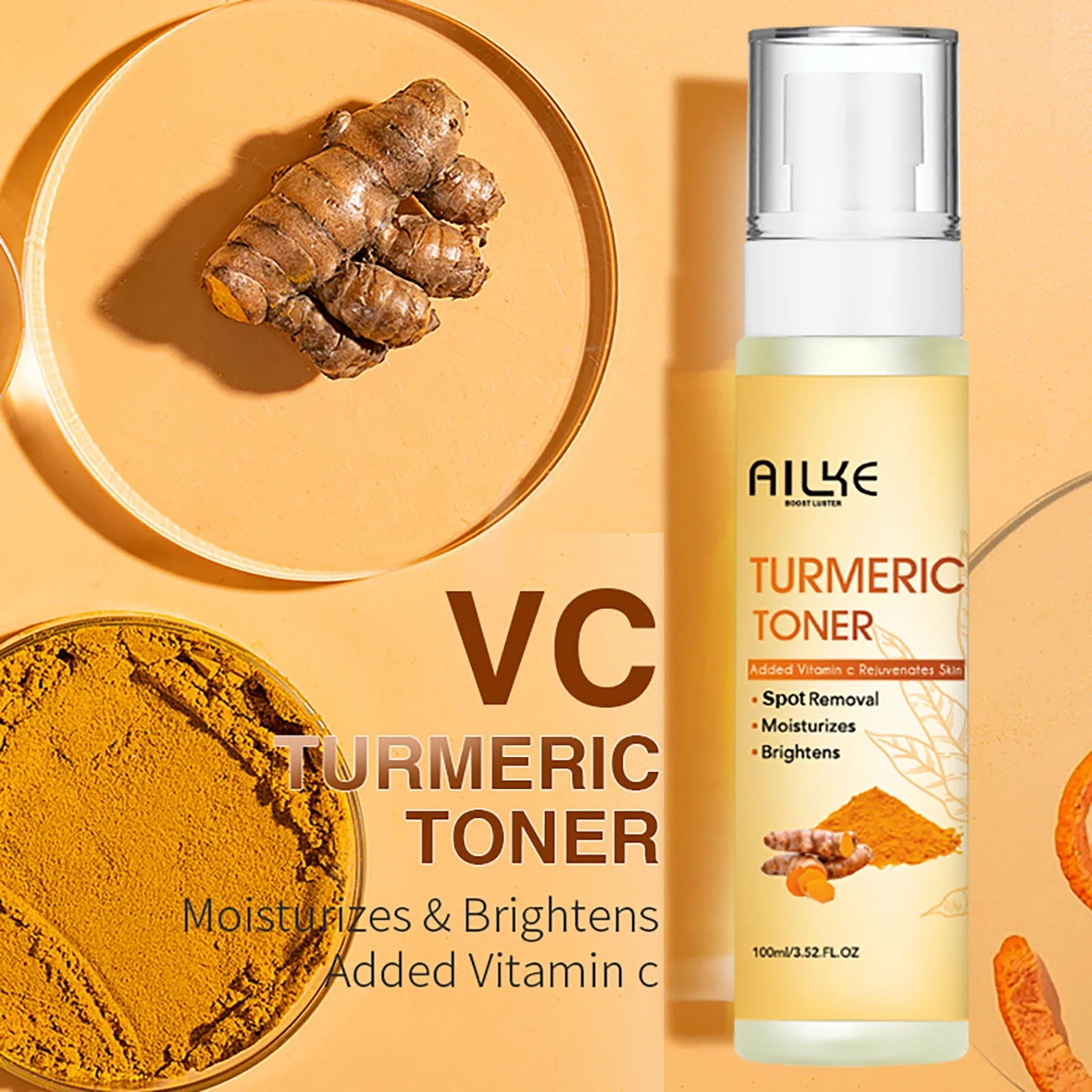 AILKE Organic Turmeric Skin Care Set – Brightens, Clears & Evens Tone AILKE Official Store