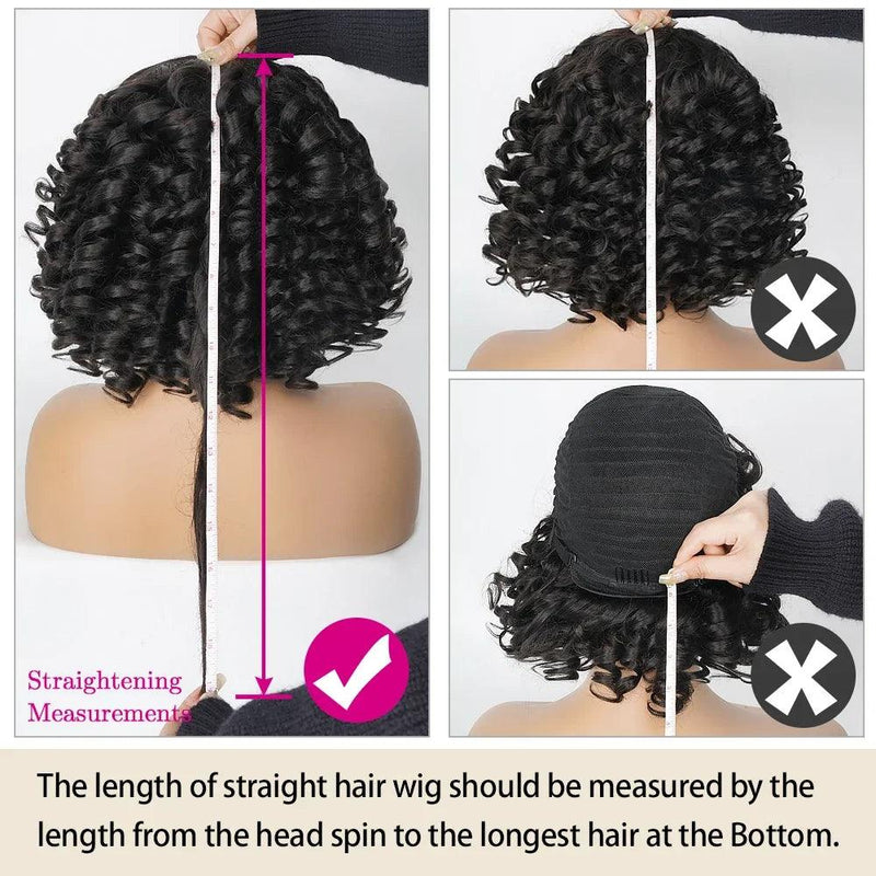 Afro Rose Curly Wigs with Bang Short Bouncy - Cindorium