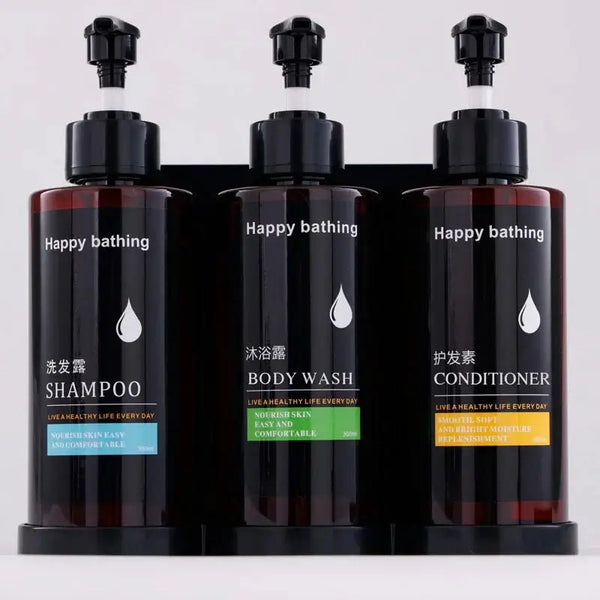 Amber Shampoo Conditioner Bodywash Dispenser Bottles - Cindorium