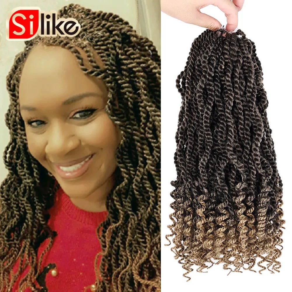 Silike 12" Senegalese Twist Crochet Hair – Curly Ends, 3X Kinky Braids - Cindorium