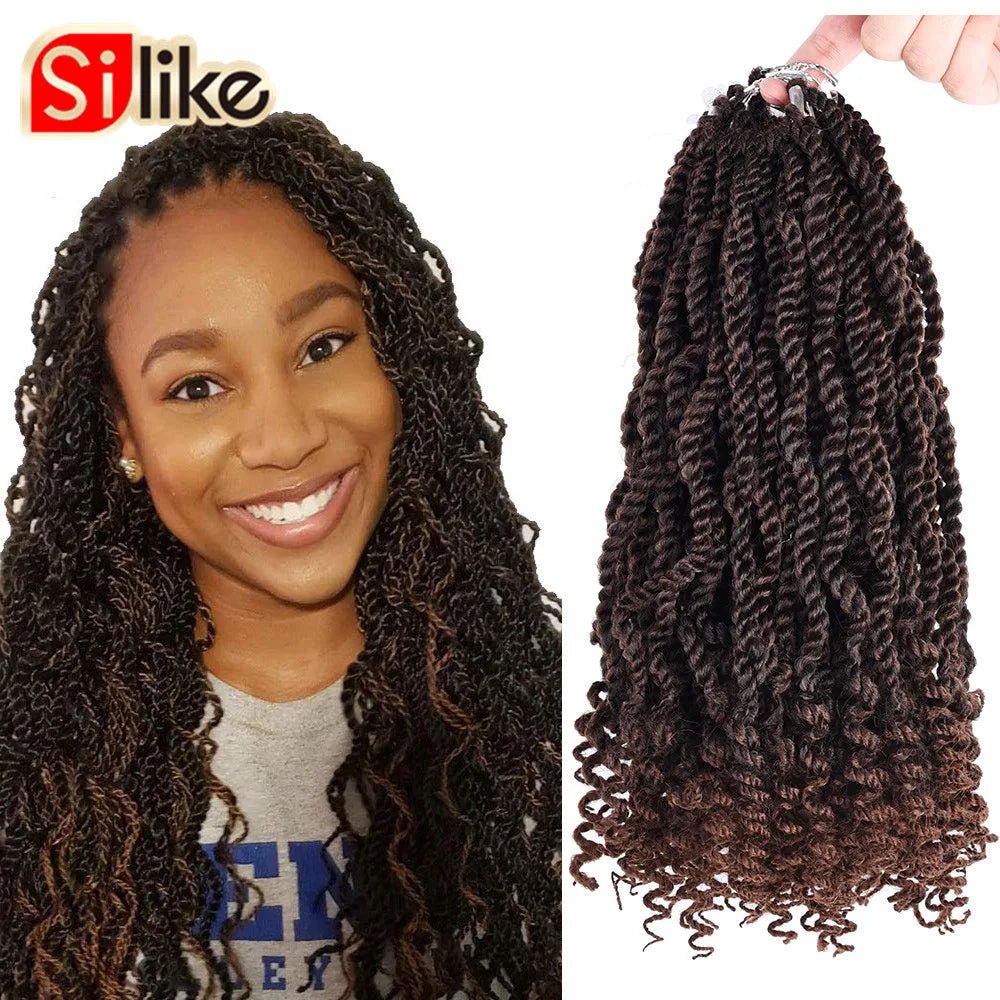 Silike 12" Senegalese Twist Crochet Hair – Curly Ends, 3X Kinky Braids - Cindorium