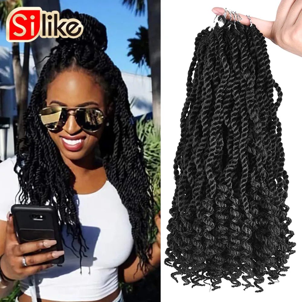 Silike 12" Senegalese Twist Crochet Hair – Curly Ends, 3X Kinky Braids - Cindorium