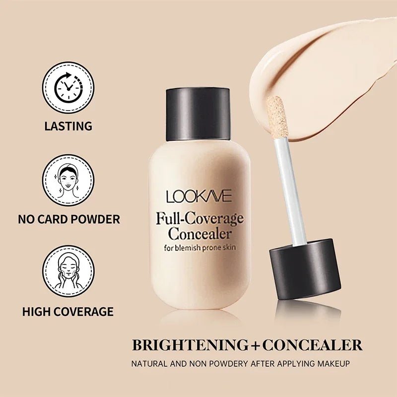 Waterproof Liquid Concealer – Full Coverage for Acne & Dark Circles - Cindorium