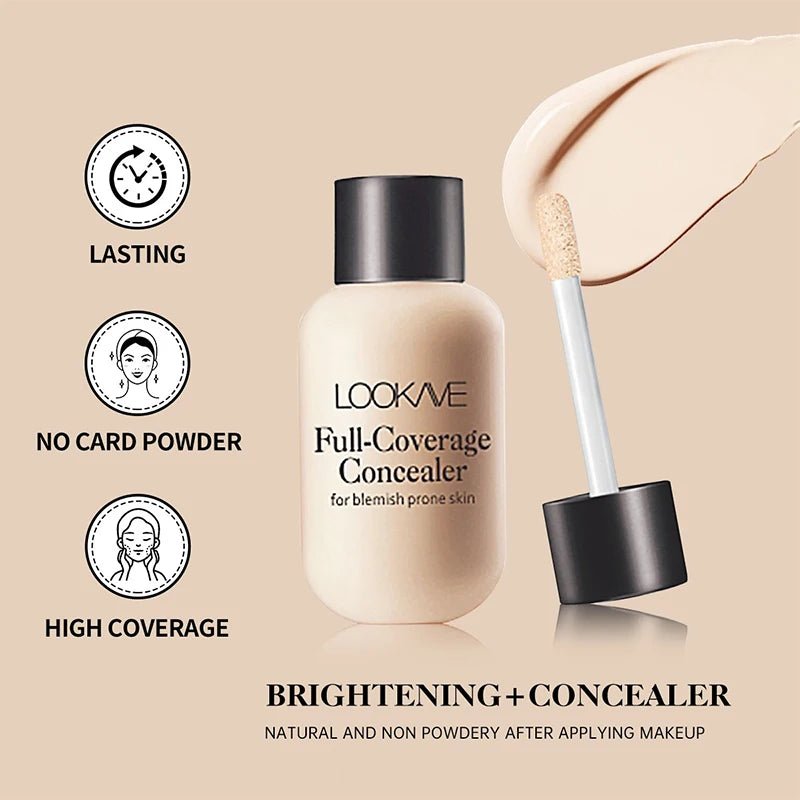 Waterproof Liquid Concealer – Full Coverage for Acne & Dark Circles - Cindorium